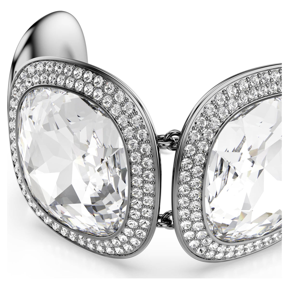 Swarovski Una Angelic bracelet with white cushion-cut accents and ruthenium plating