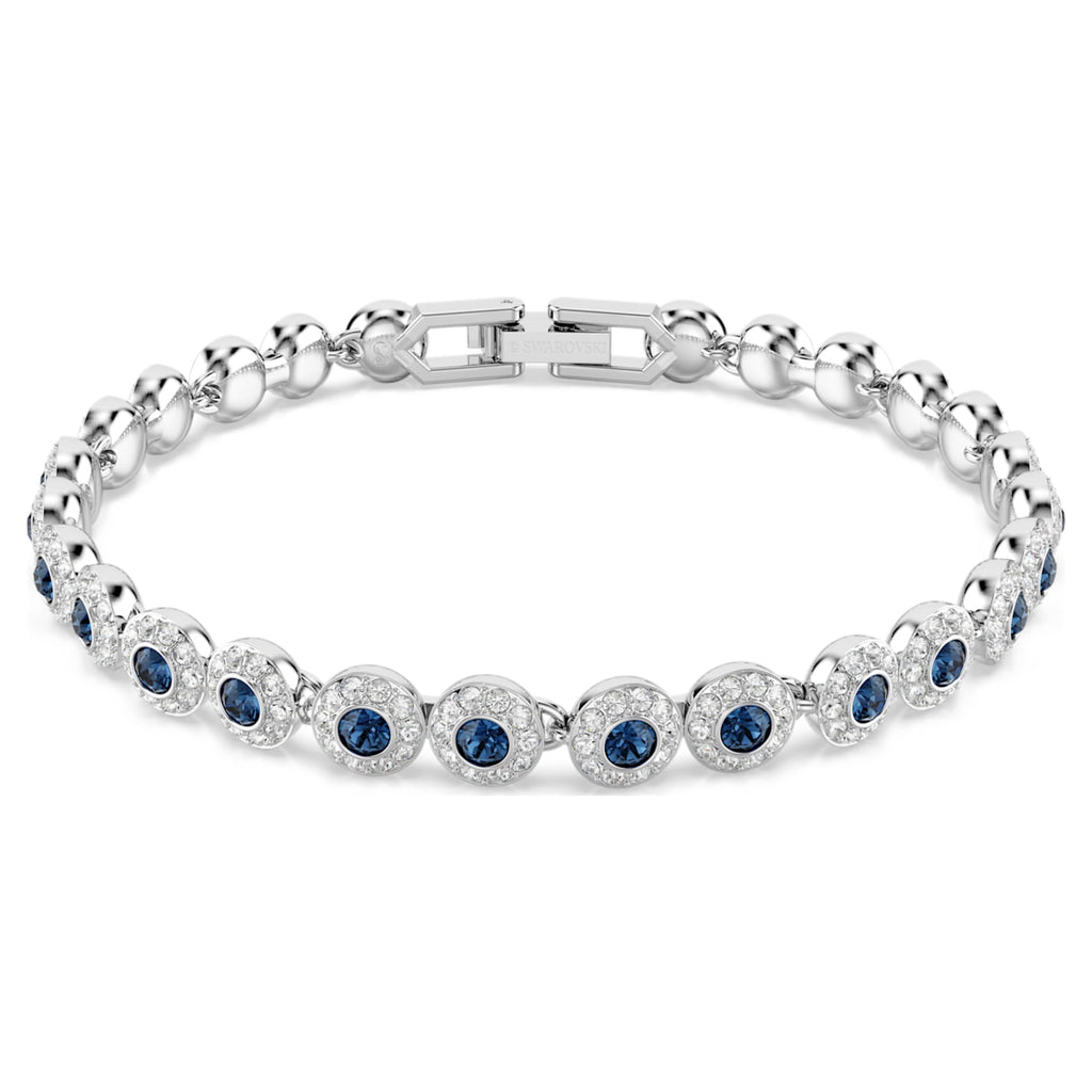 Swarovski Una Angelic bracelet with blue round-cut accents and rhodium plating