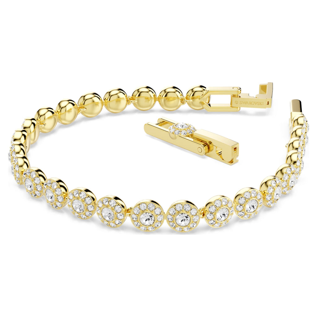 Swarovski Una Angelic bracelet with white round-cut accents and an 18K gold finish