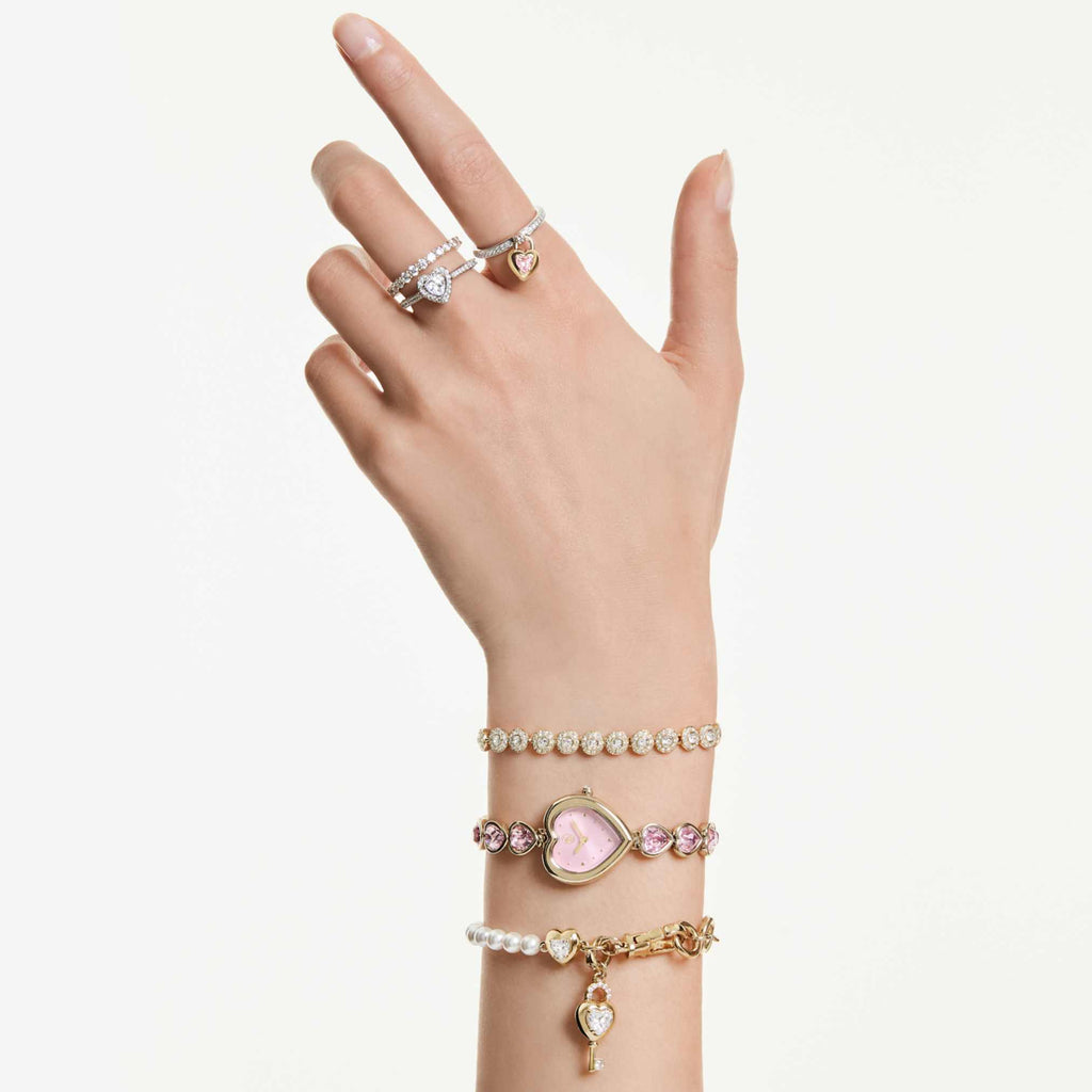 Swarovski Una Angelic bracelet with white round-cut accents and an 18K gold finish