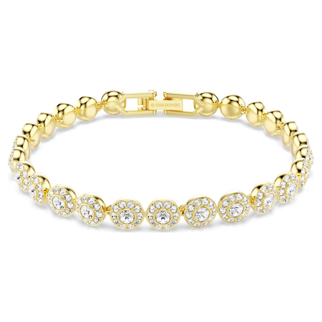 Swarovski Una Angelic bracelet with white round-cut accents and an 18K gold finish