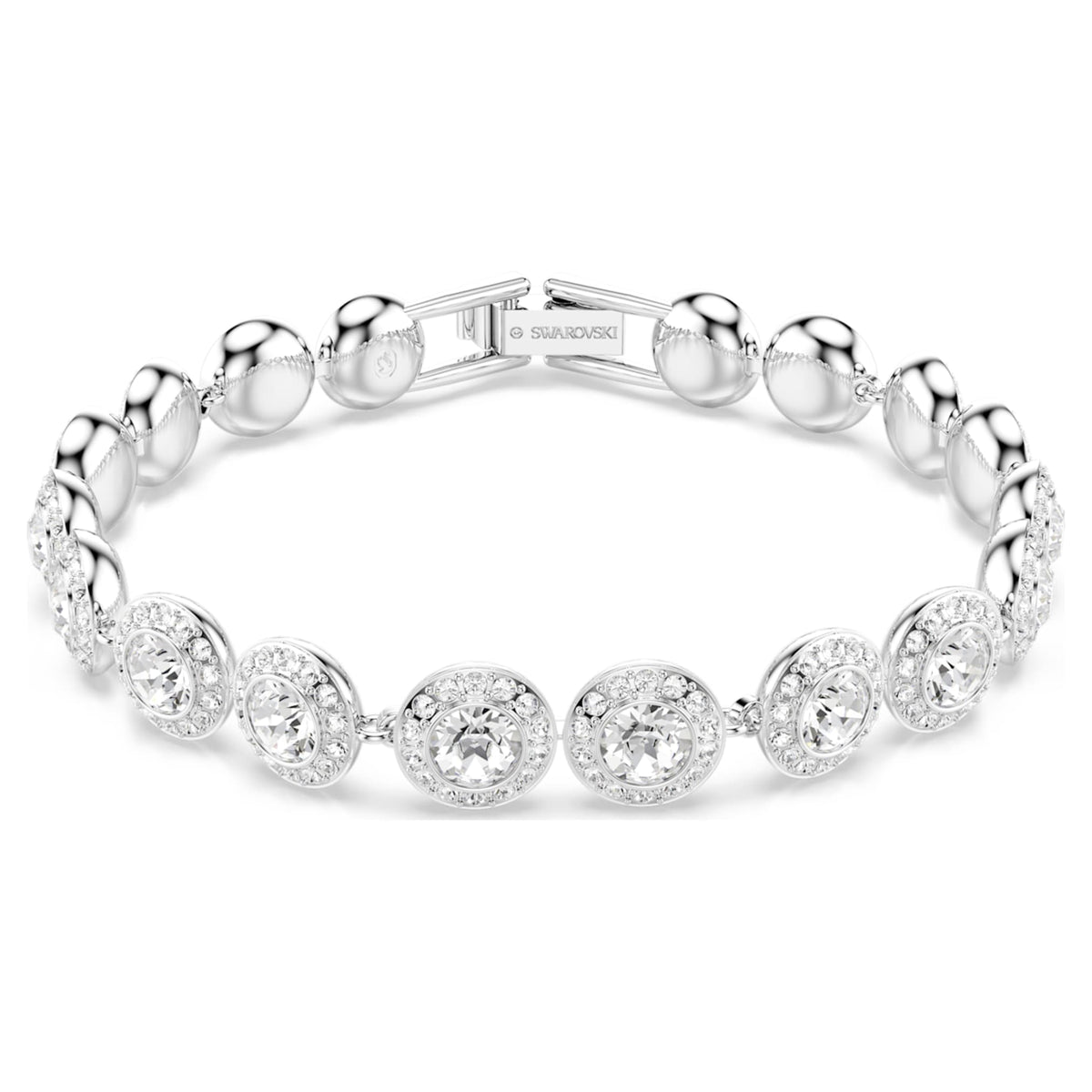 Swarovski Una Angelic bracelet with white round-cut accents and rhodium plating