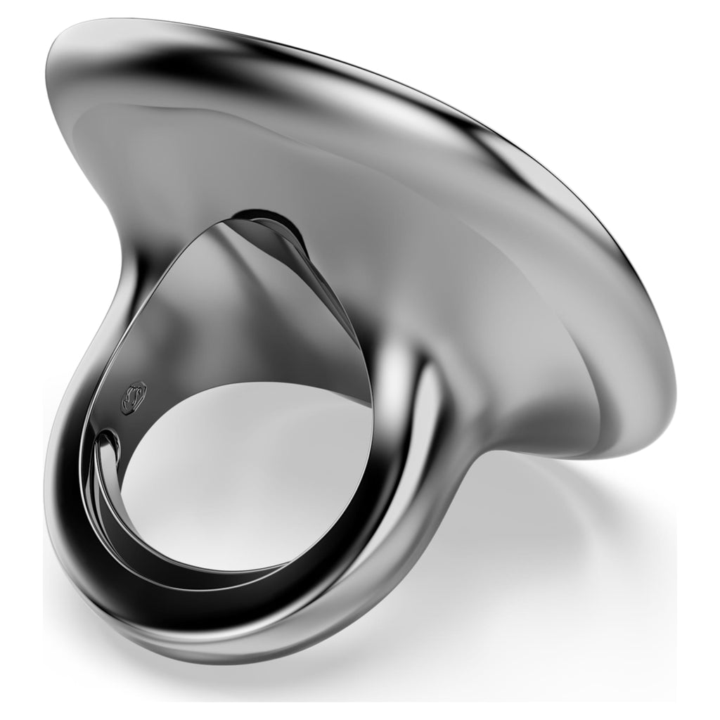 Swarovski Una Angelic cocktail ring with white cushion-cut accents and ruthenium plating