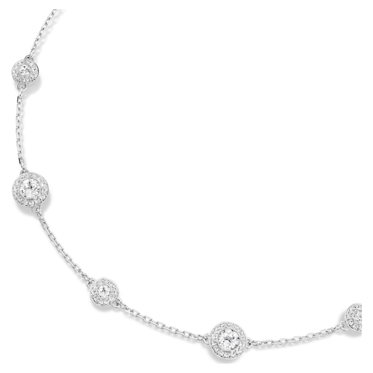 Swarovski Una Angelic necklace Round cut, Double sided motifs, White, Rhodium plated