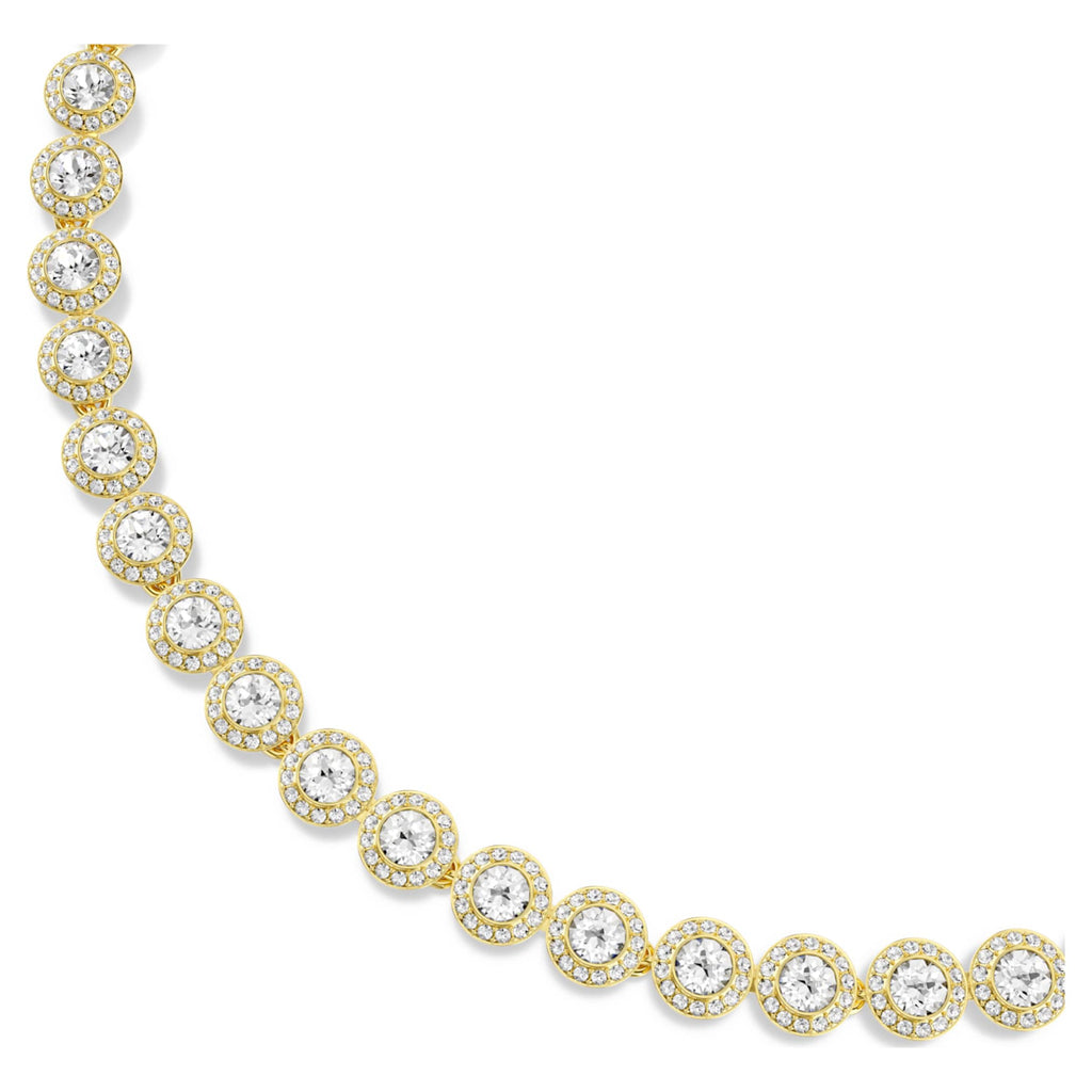 Swarovski Una Angelic necklace with white round-cut accents and an 18K gold finish