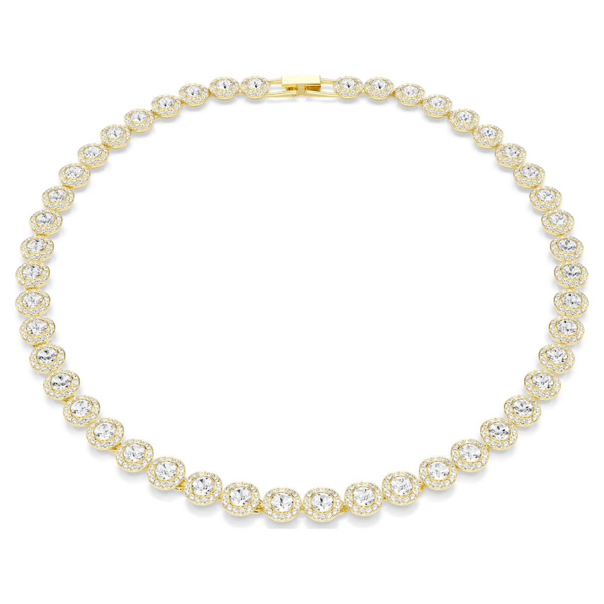 Swarovski Una Angelic necklace with white round-cut accents and an 18K gold finish