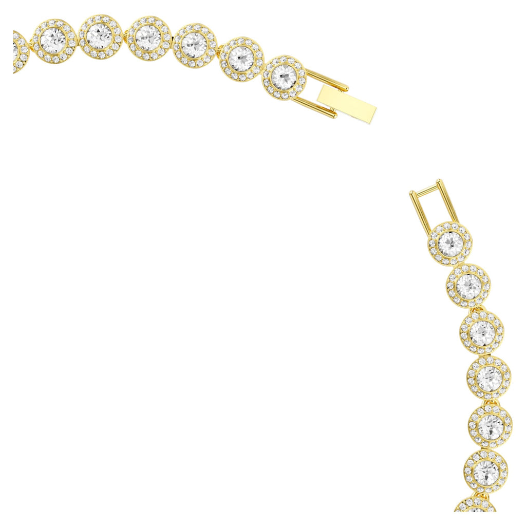 Swarovski Una Angelic necklace with white round-cut accents and an 18K gold finish