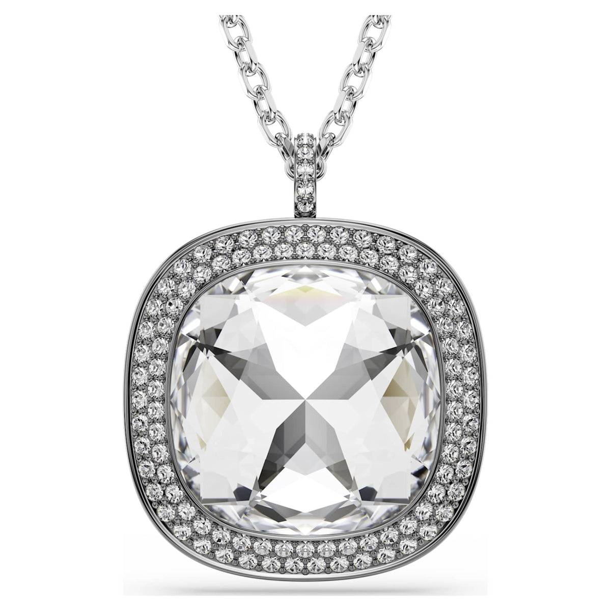 Swarovski Una Angelic pendant and brooch Cushion cut, White, Mixed Plating