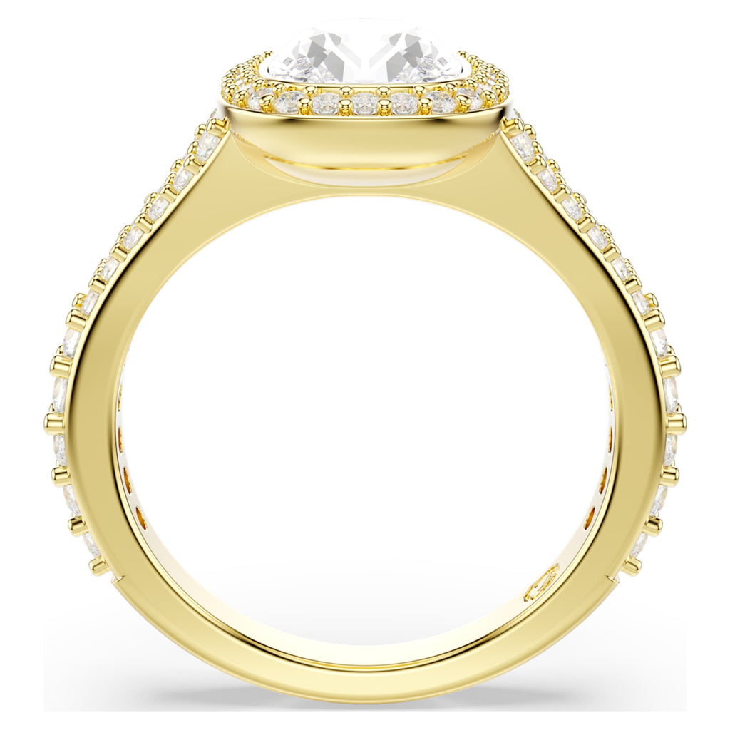 Swarovski Una Angelic ring with white cushion-cut accents and an 18K gold finish