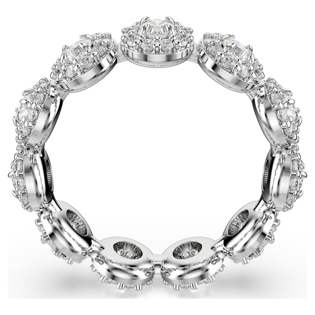 Swarovski Una Angelic ring with white round-cut accents and rhodium plating