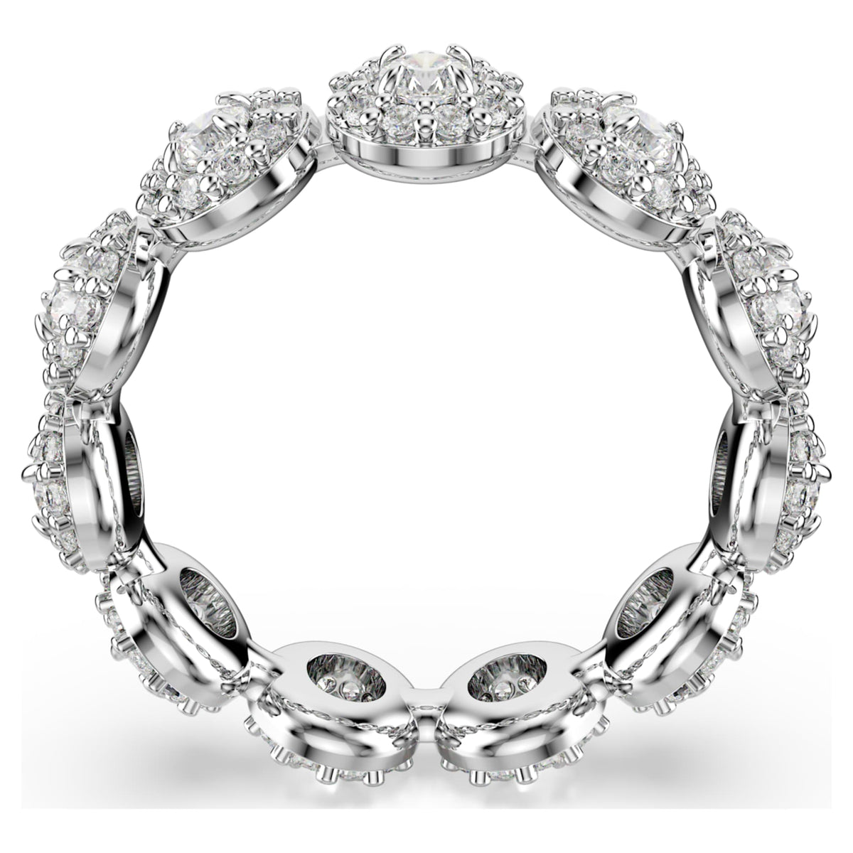 Swarovski Una Angelic ring with white round-cut accents and rhodium plating