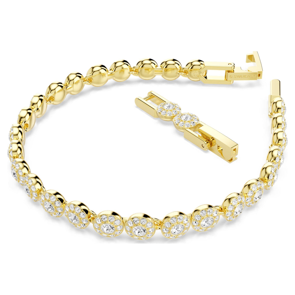 Swarovski Una Angelic set with white round-cut accents and an 18K gold finish