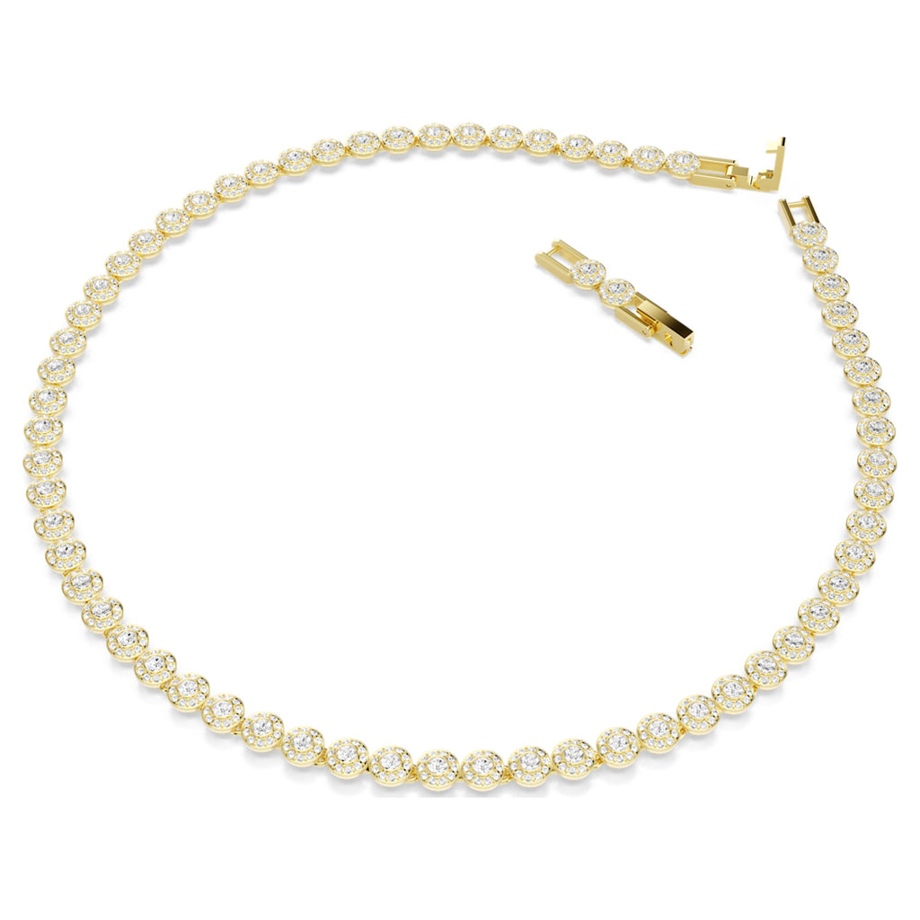 Swarovski Una Angelic set with white round-cut accents and an 18K gold finish