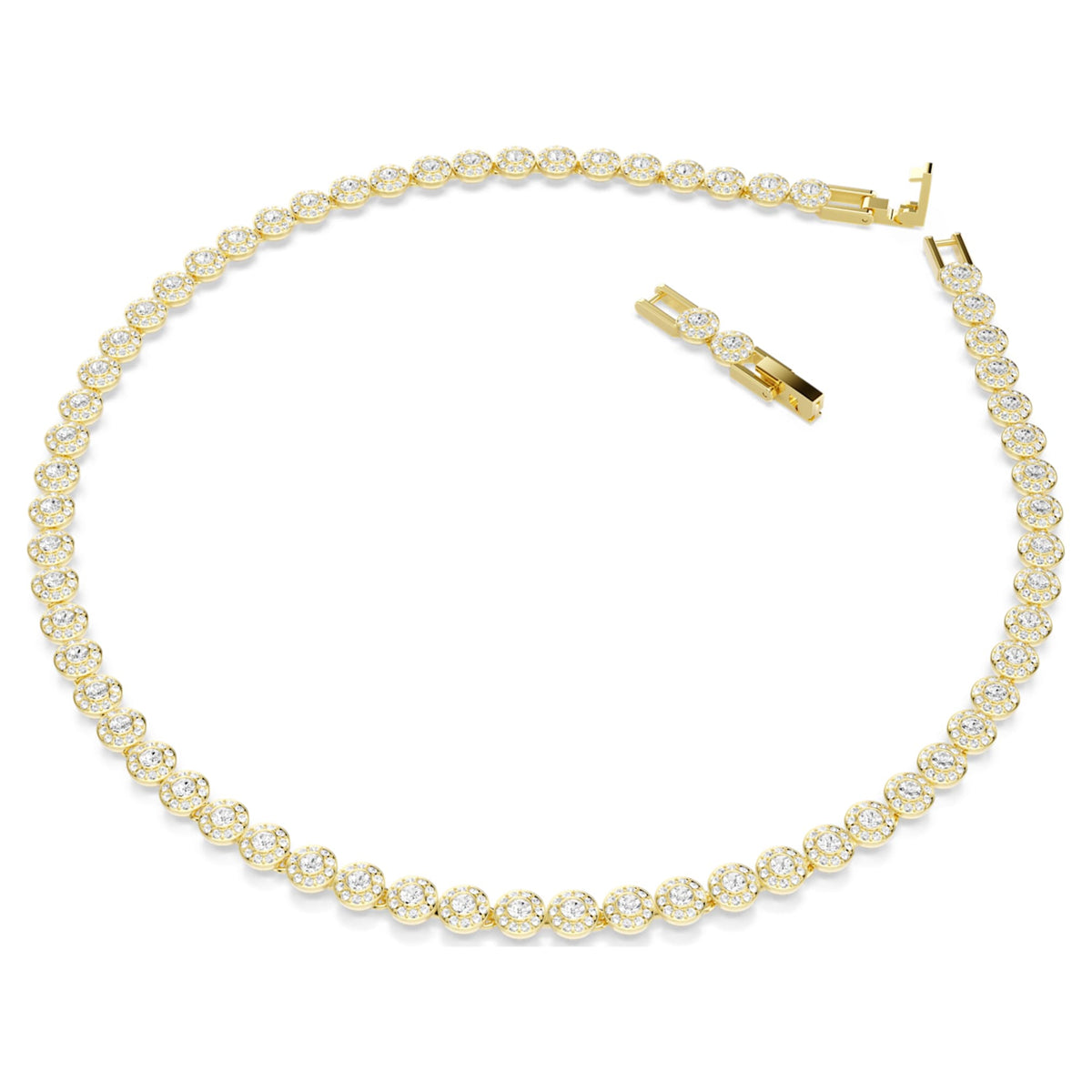 Swarovski Una Angelic set with white round-cut accents and an 18K gold finish
