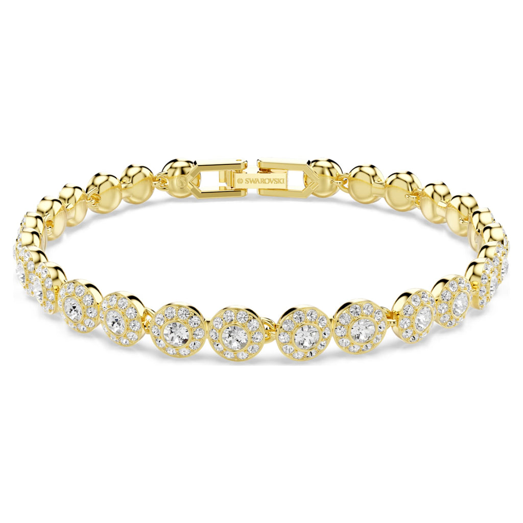 Swarovski Una Angelic set with white round-cut accents and an 18K gold finish