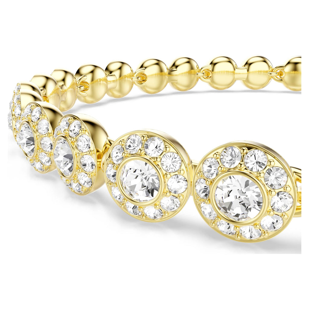 Swarovski Una Angelic set with white round-cut accents and an 18K gold finish