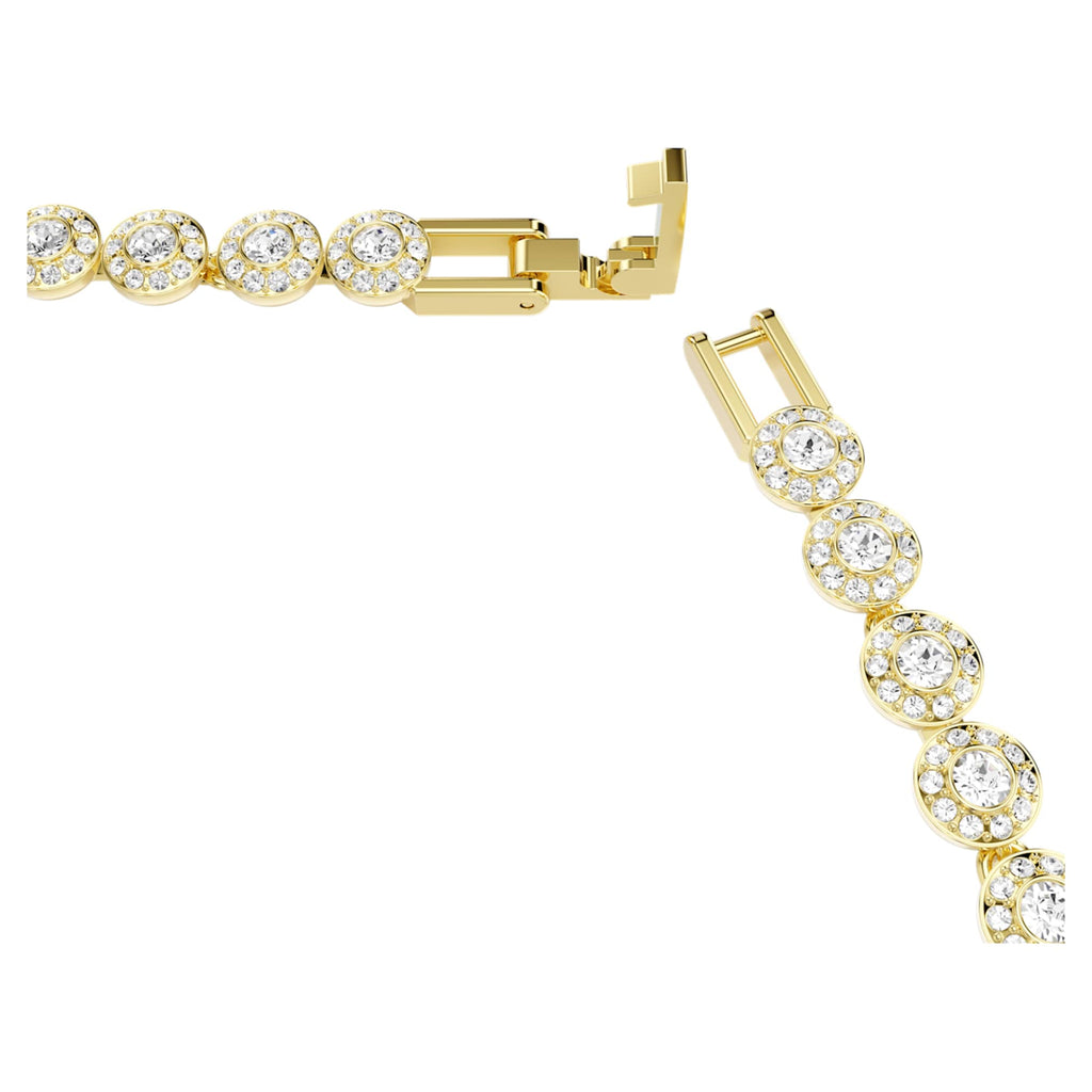 Swarovski Una Angelic set with white round-cut accents and an 18K gold finish
