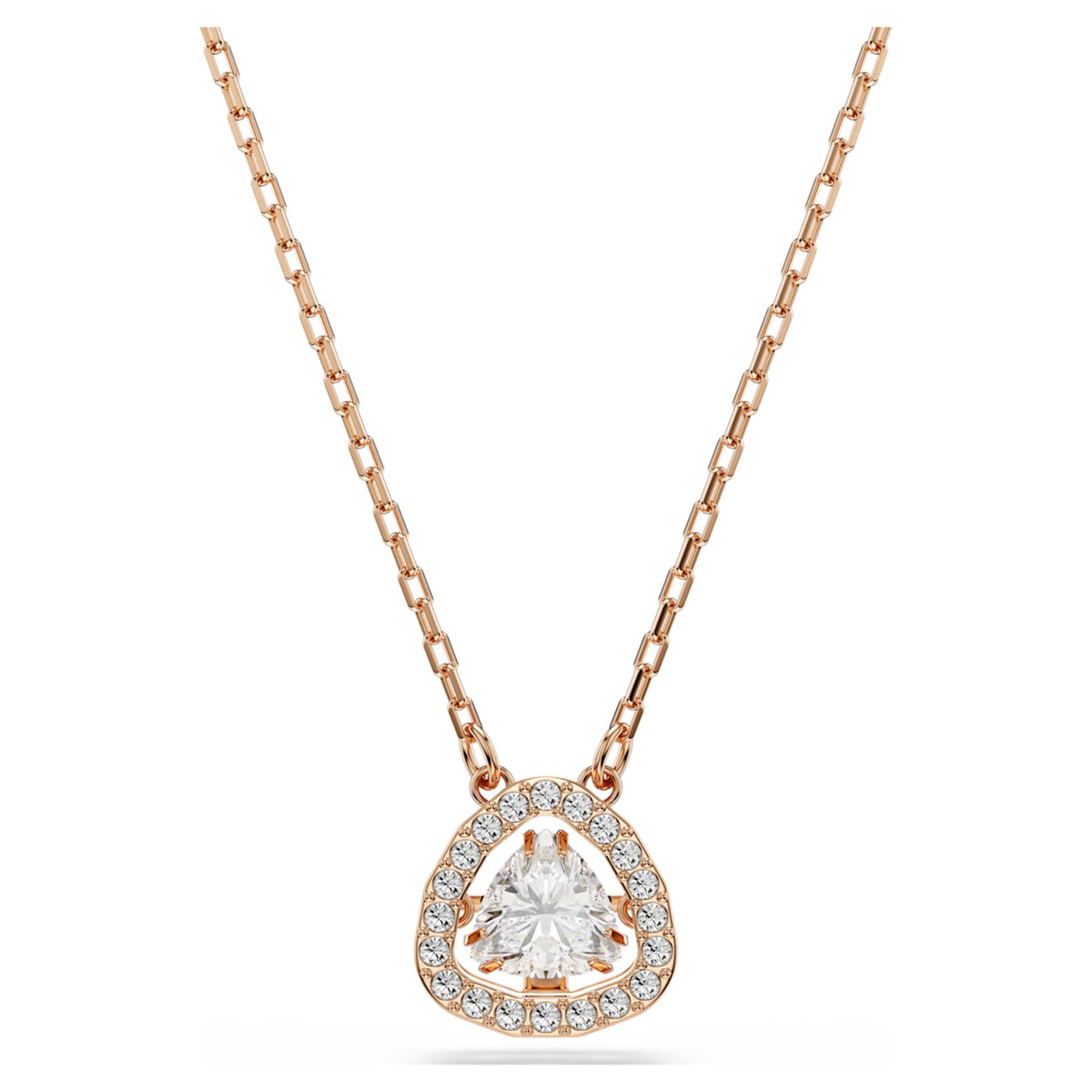 Swarovski Una Angelic set Set (2), Triangle cut, Pink, 18K rose gold finish