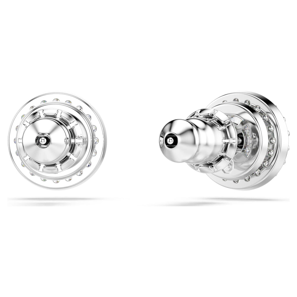 Swarovski Una Angelic stud earrings with white round-cut accents and rhodium plating