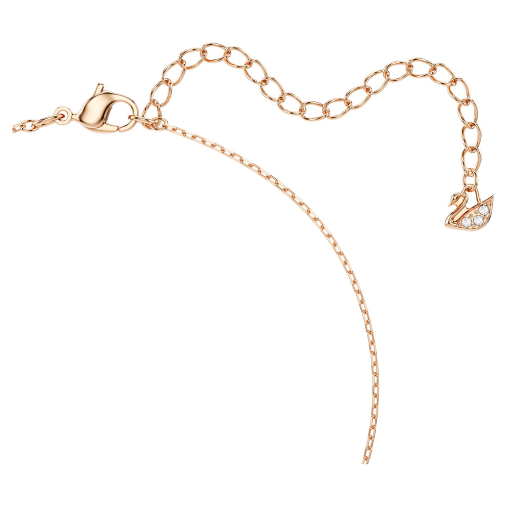 Swarovski Una necklace featuring a clover motif with pink accents and an 18K rose gold finish