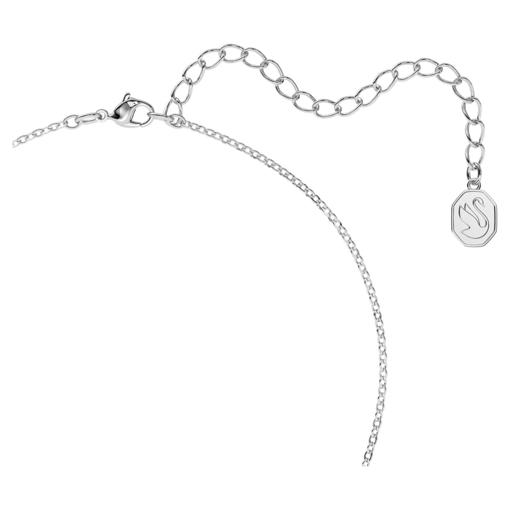Swarovski Una necklace with blue octagon-cut accents and rhodium plating