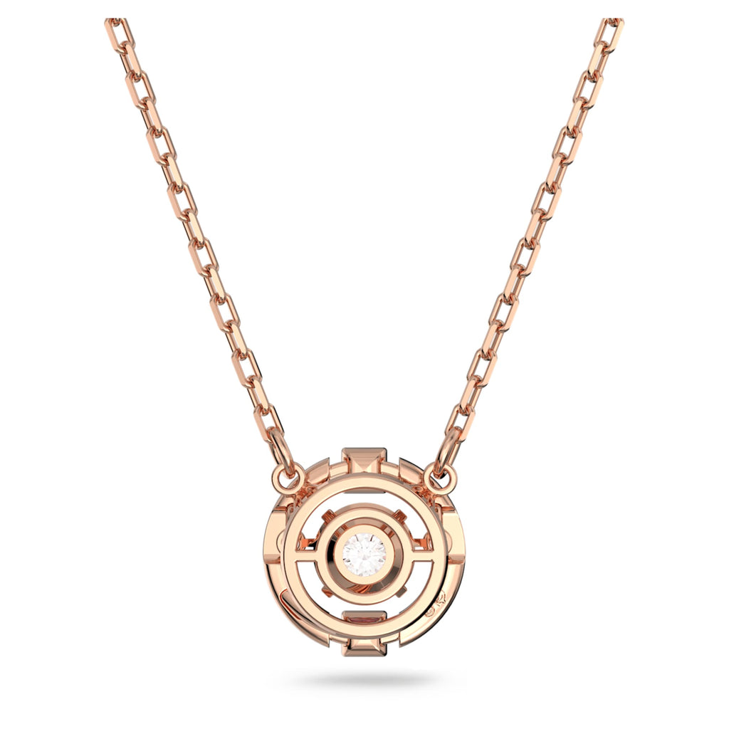 Swarovski Una necklace with white round-cut accents and an 18K rose gold finish