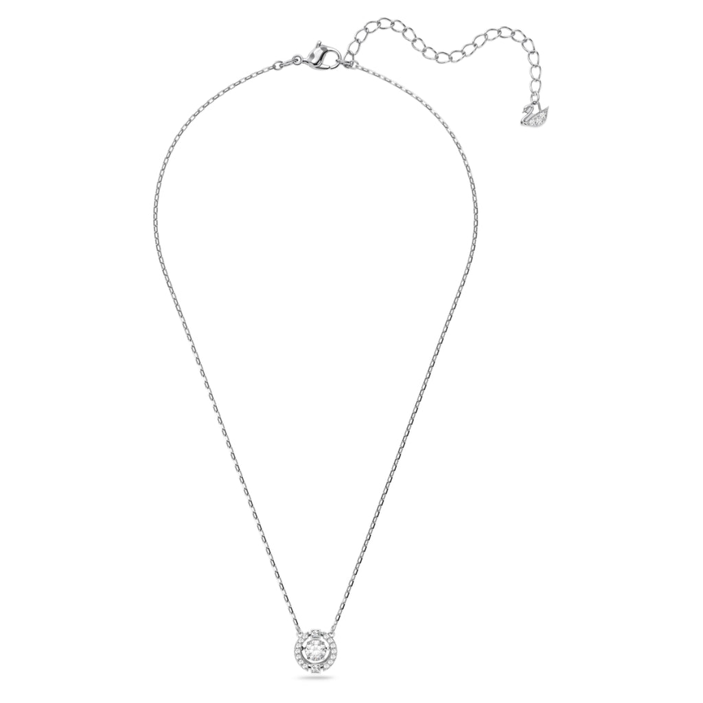 Swarovski Una necklace with white round-cut accents and rhodium plating