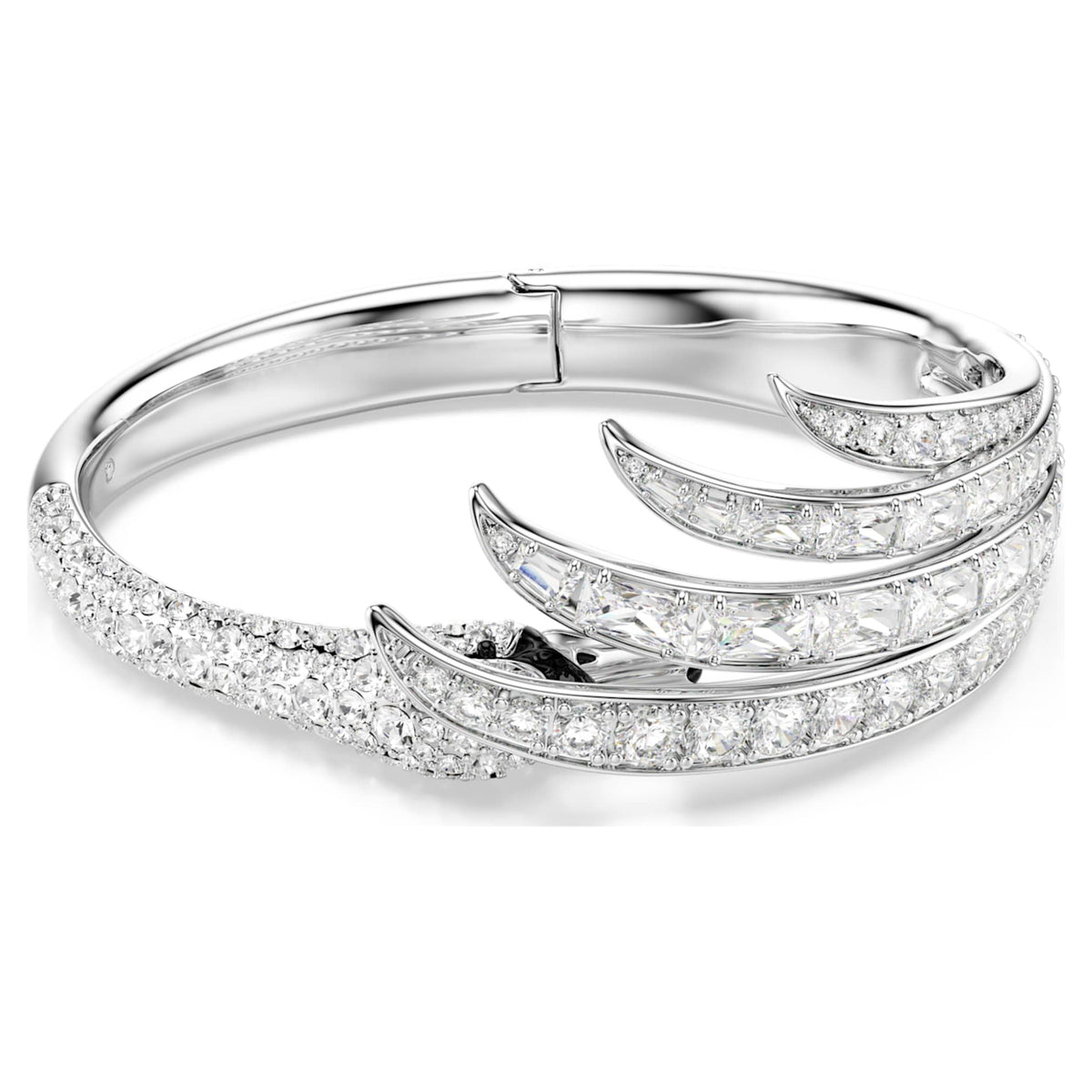 Swarovski Vienna bangle Mixed cuts, Swan, White, Rhodium plated
