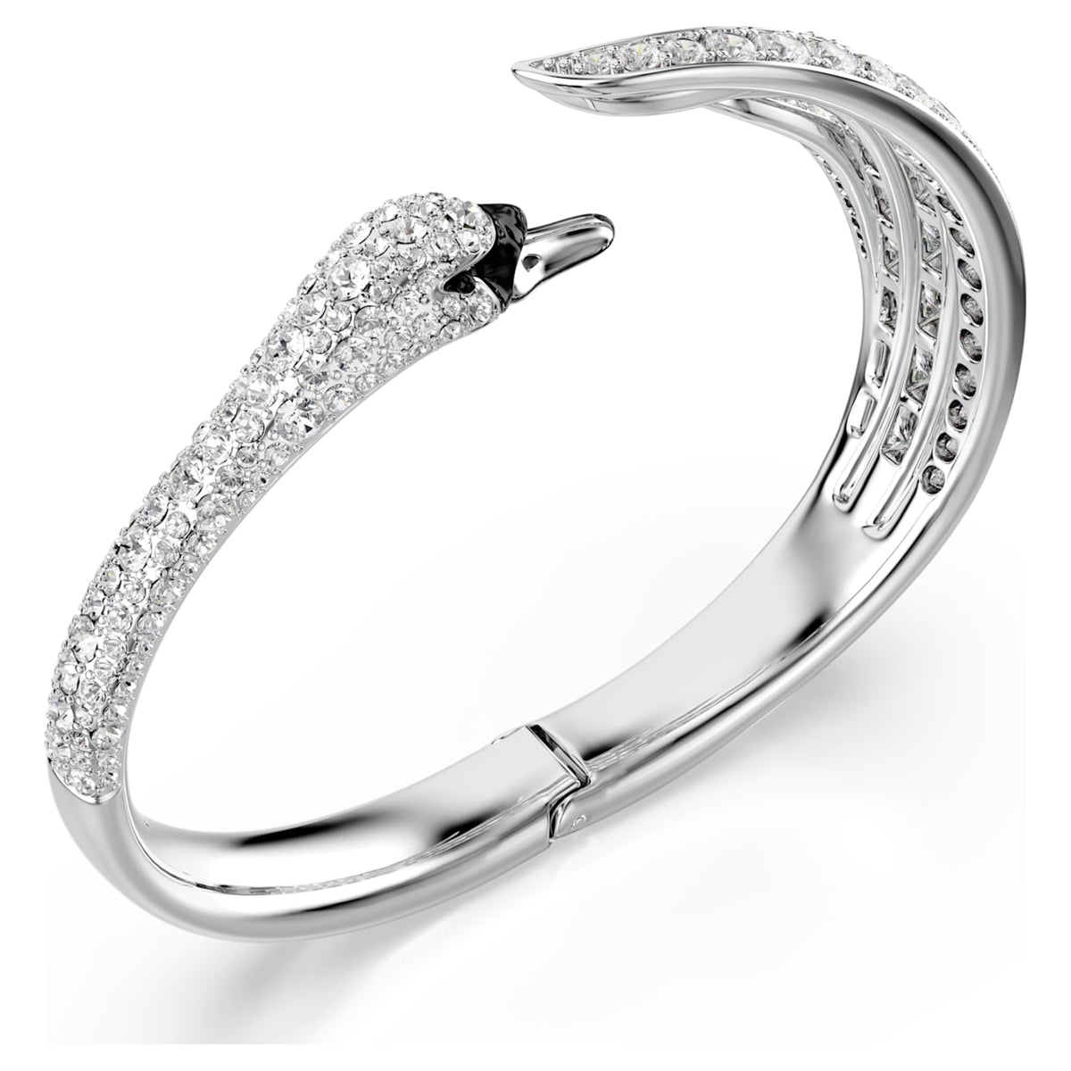 Swarovski Vienna bangle Mixed cuts, Swan, White, Rhodium plated