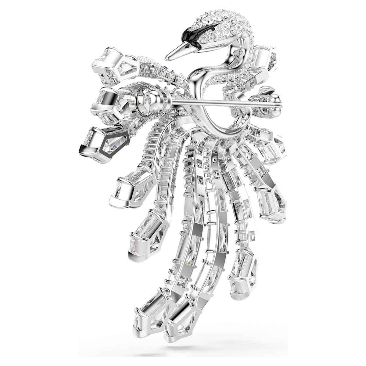 Swarovski Vienna brooch Mixed cuts, Swan, White, Rhodium plated