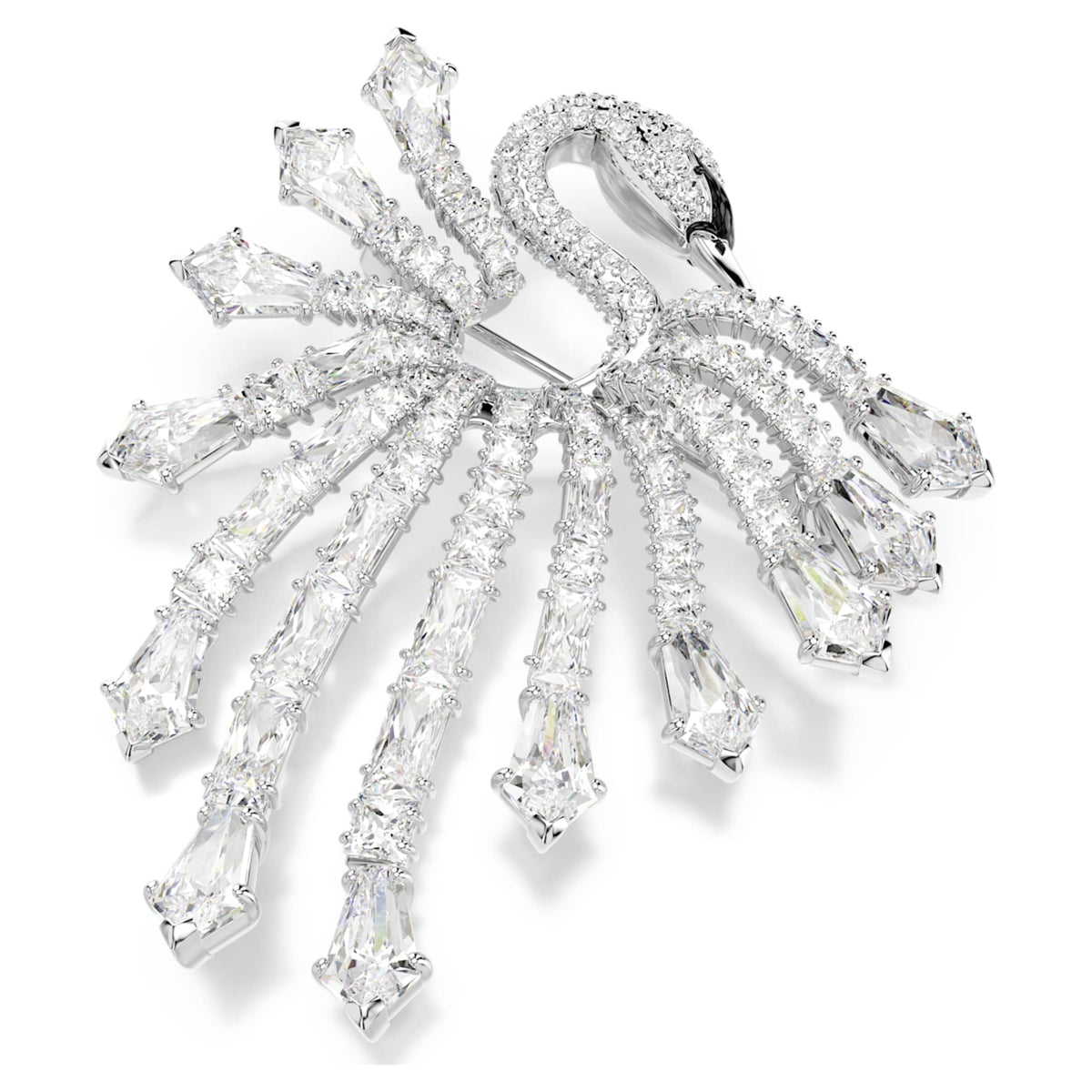 Swarovski Vienna brooch Mixed cuts, Swan, White, Rhodium plated