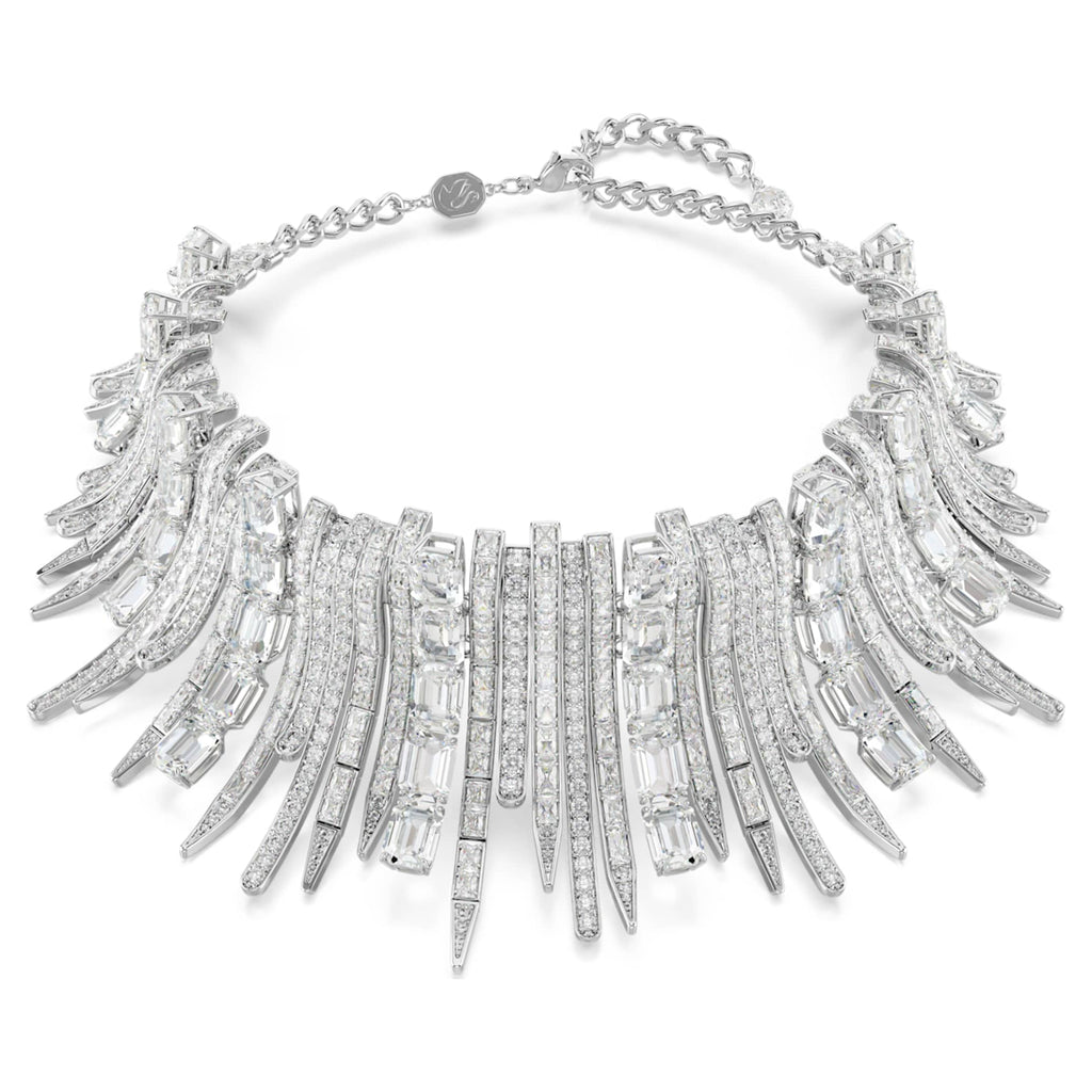 Swarovski Vienna choker with white mixed-cut accents and rhodium plating