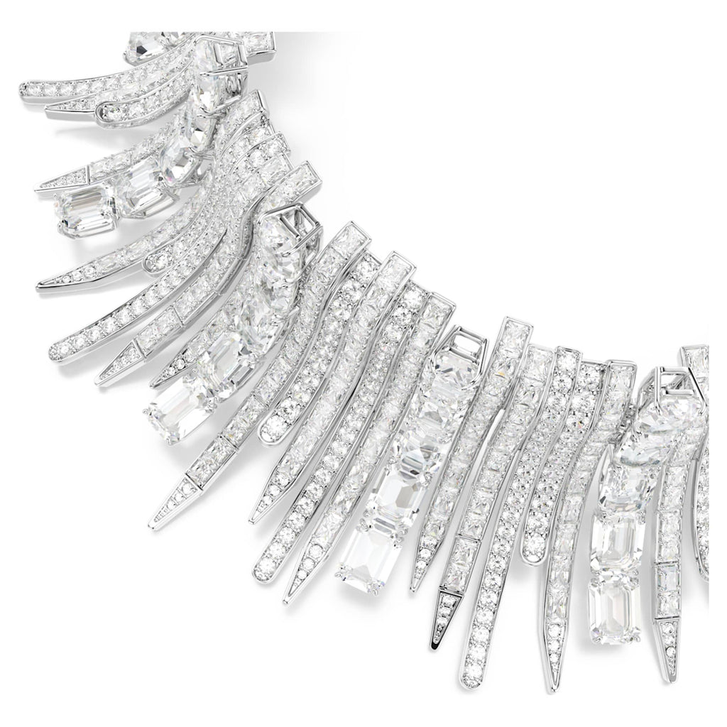 Swarovski Vienna choker with white mixed-cut accents and rhodium plating