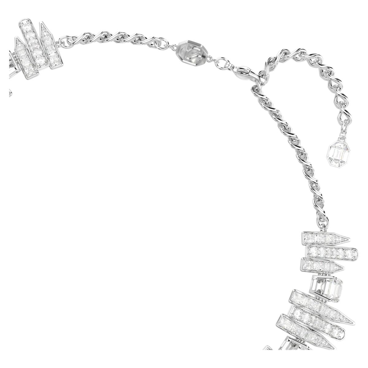 Swarovski Vienna choker with white mixed-cut accents and rhodium plating