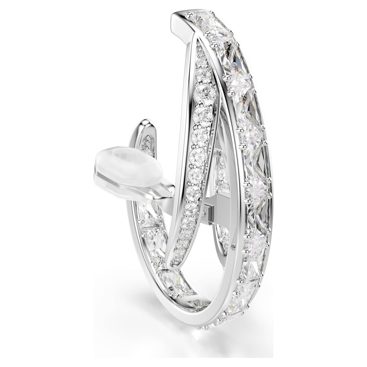 Swarovski Vienna clip earrings Mixed cuts, White, Rhodium plated