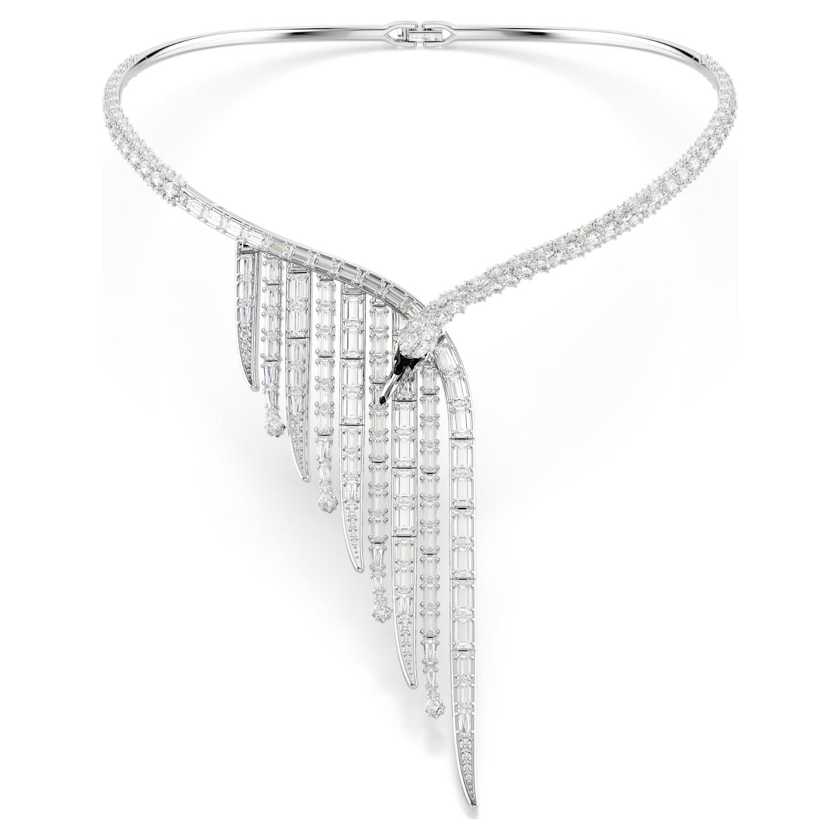 Swarovski Vienna necklace Mixed cuts, Swan, White, Rhodium plated