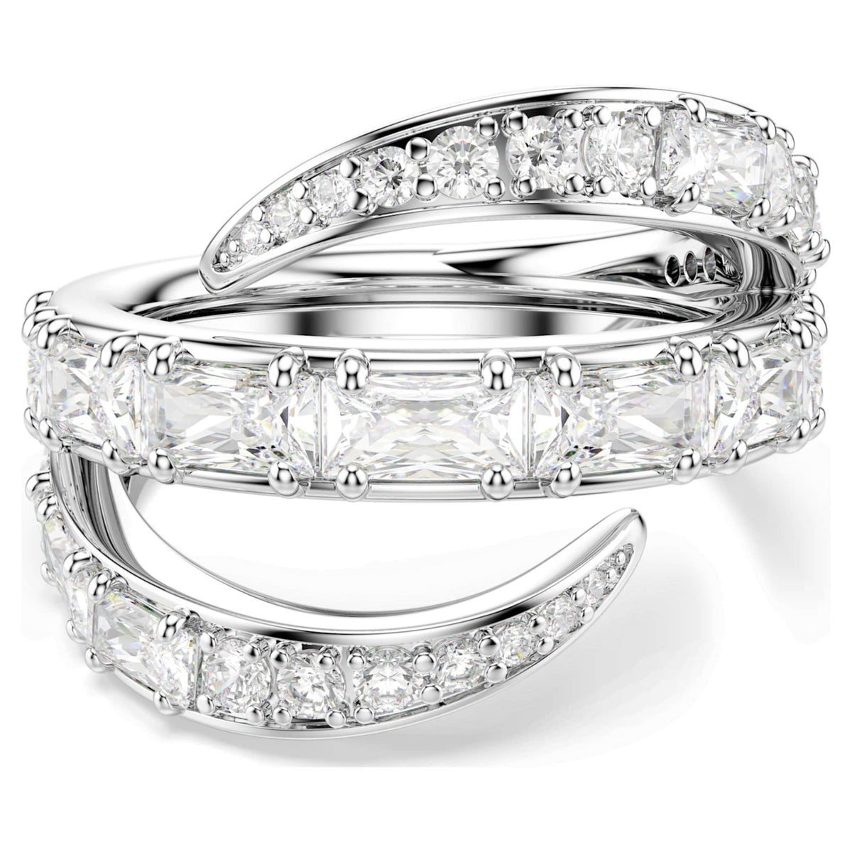 Swarovski Vienna ring Mixed cuts, Swan, White, Rhodium plated