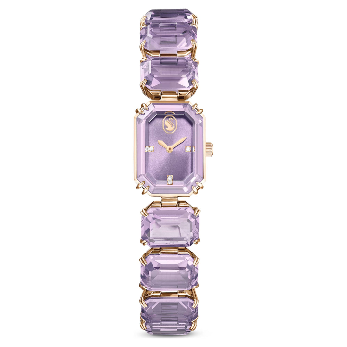Swarovski Watch Octagon cut bracelet, Purple, Champagne gold-tone finish
